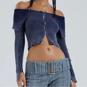 Jaded london knit off shoulder sweater